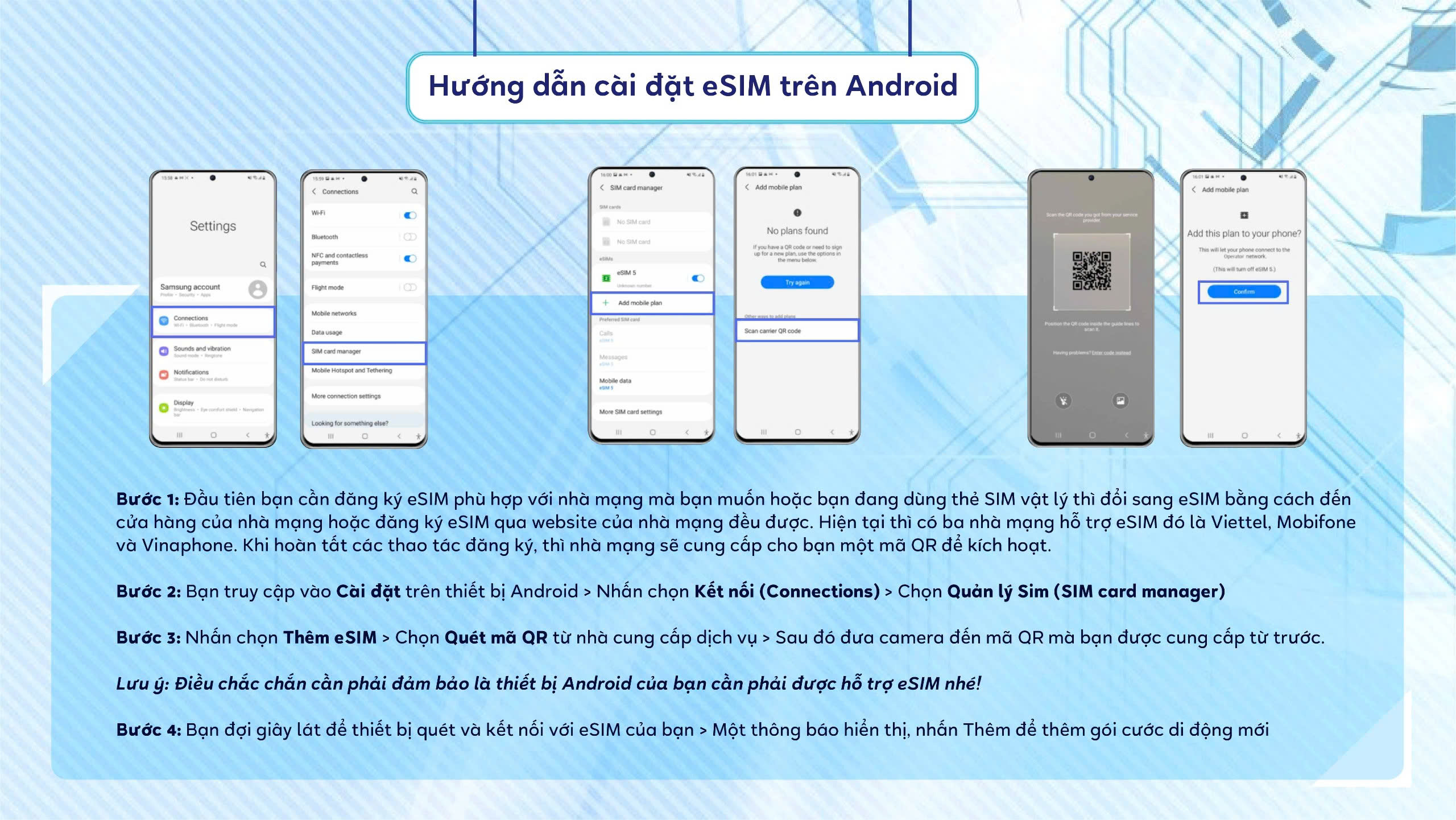 cài đặt esim đài loan trên android