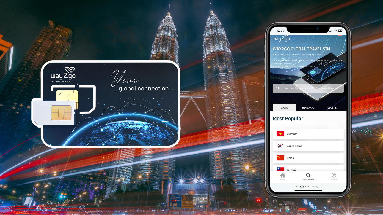 Way2go - Giải pháp SIM Malaysia trọn gói cho bạn